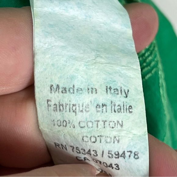 Terzo Millennio Green Size Large Made In Italy Cap Sleeve Embroidered Top Flowy - Picture 7 of 10